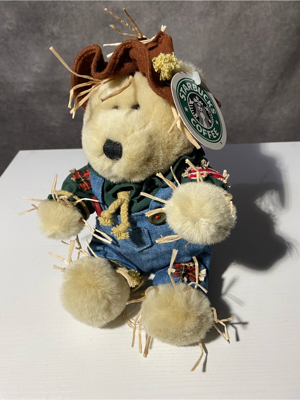2001 Starbucks Bearista Bear 16th Edition Scarecrow Autumn Fall Plush NWT Tags